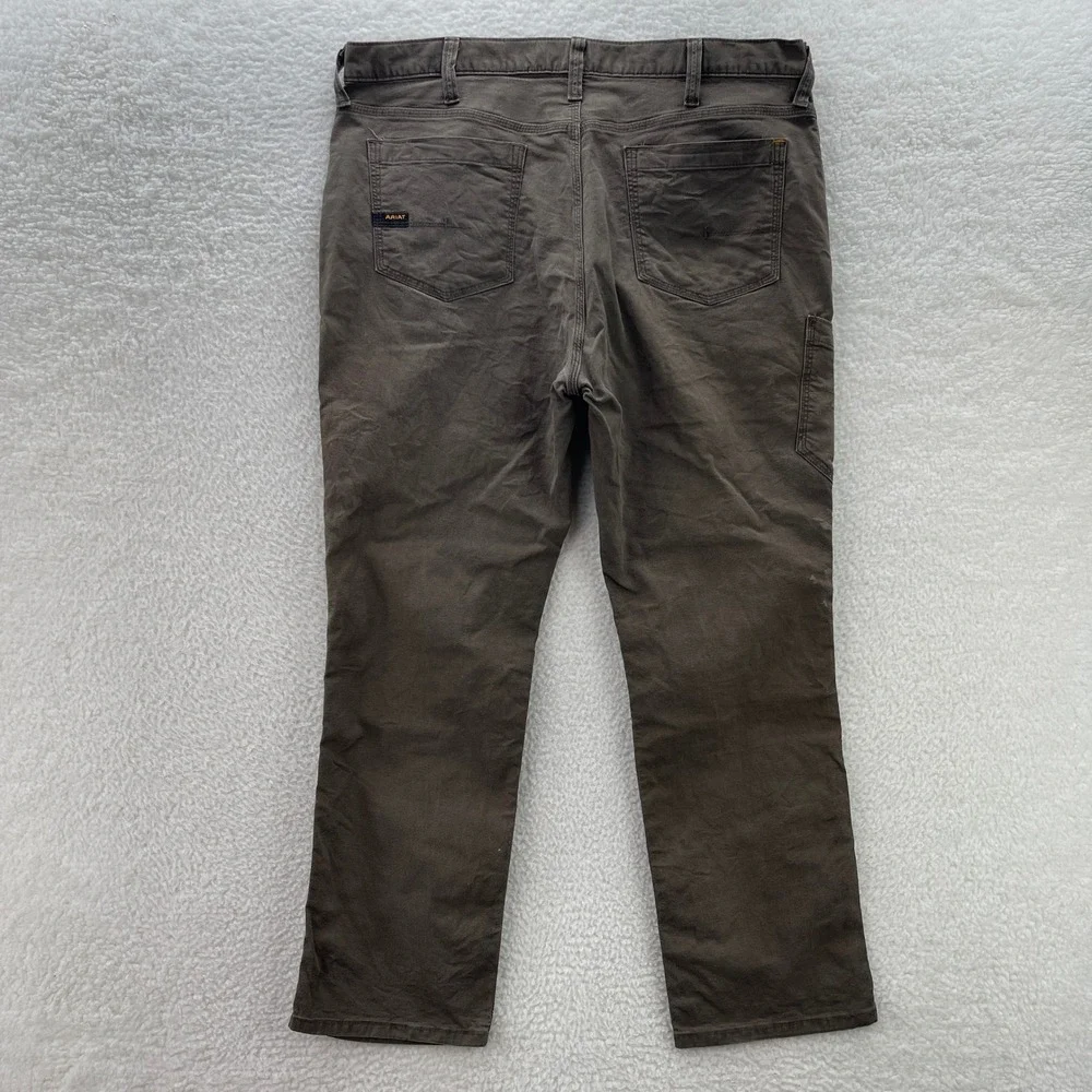 Ariat Pants Mens 40x32 Brown Rebar M4 Relaxed Straight Canvas Workwear Outdoor